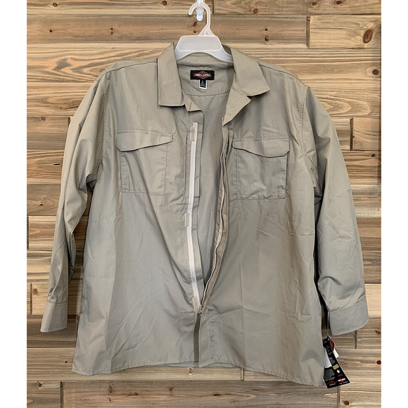 TRU-SPEC 24-7 Series Khaki Field Tactical Long Sleeve Zip Up Shirt Men's Sz XL - Picture 2 of 14